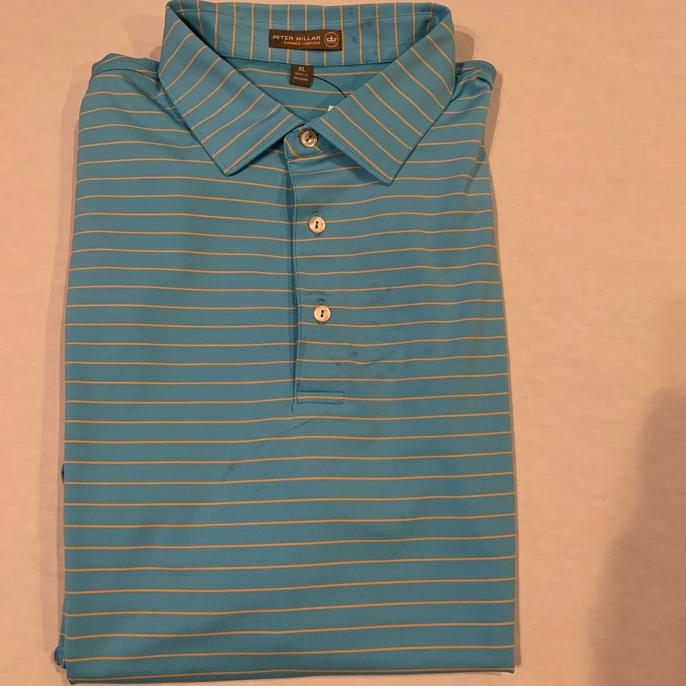 Peter Millar Golf Shirt Casual Dress Blue XL